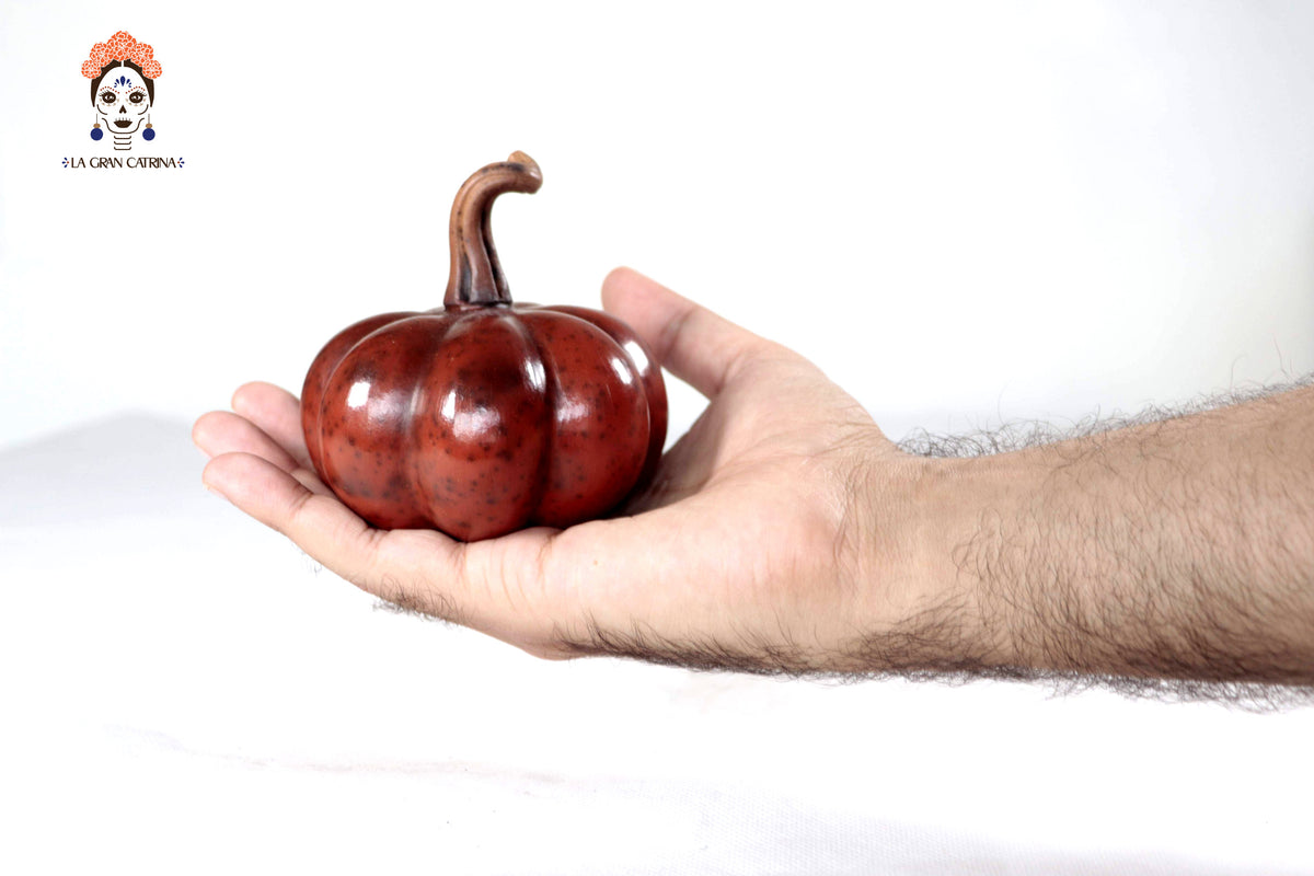 Juego de 3 calabazas rojo obscuro - 25 cm. 9.8 in. Calabaza