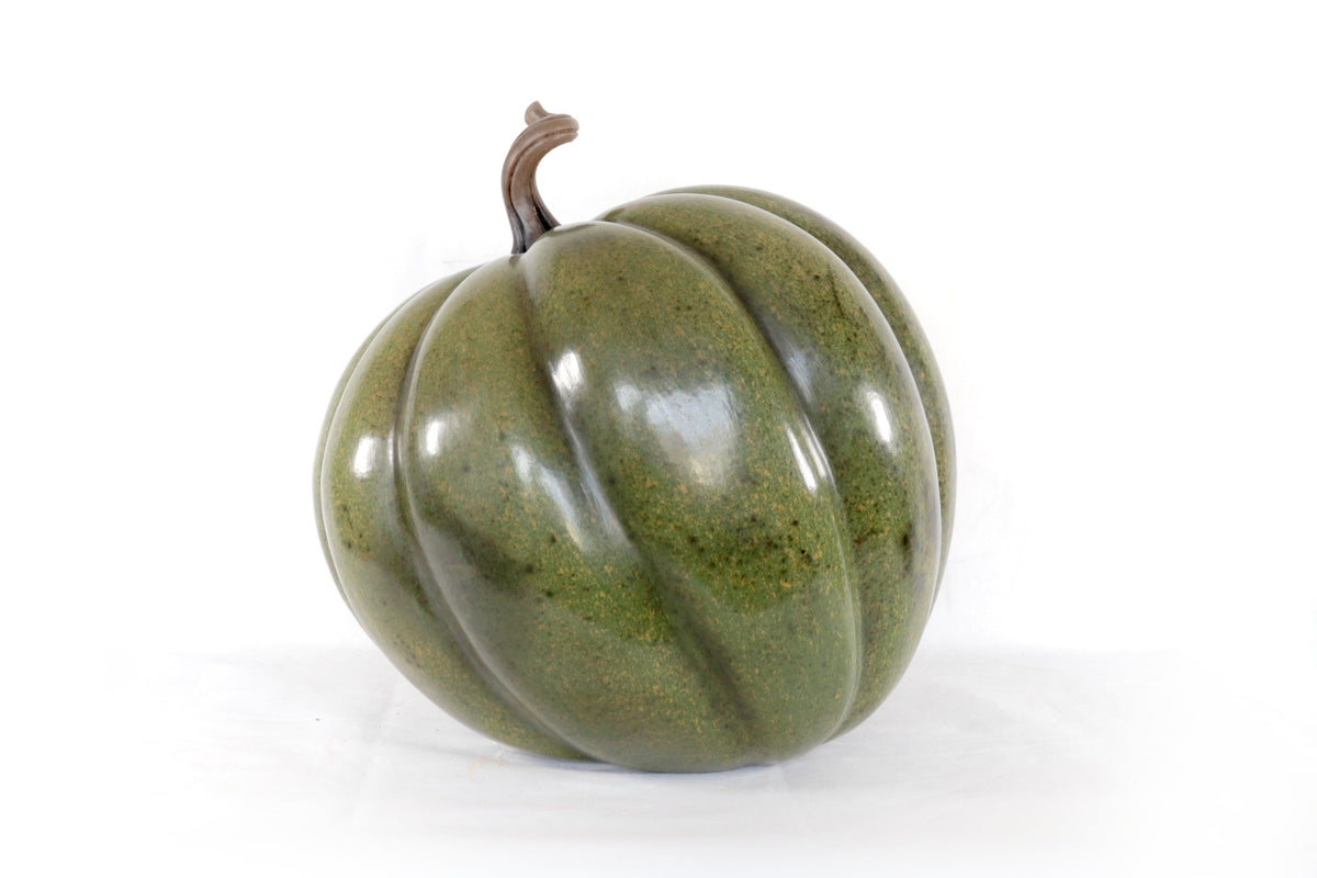 Calabaza verde grande de barro - 41 cm. 16.1 in