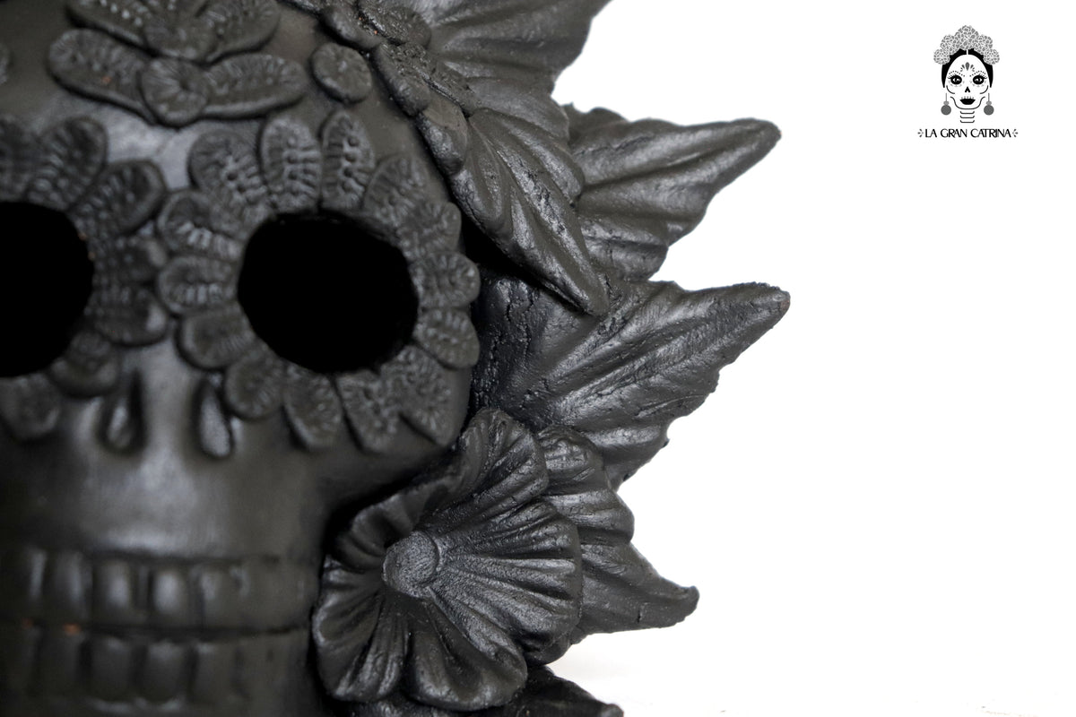 Trío de candeleros negros de Día de Muertos para 1 vela