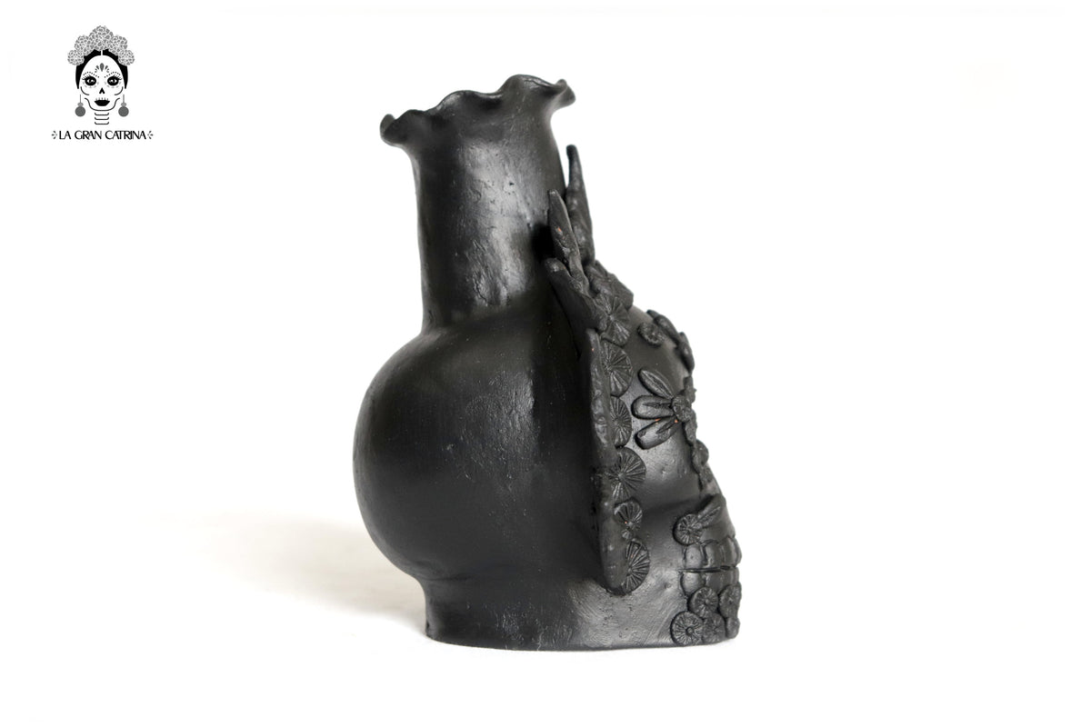 Trío de candeleros negros de Día de Muertos para 1 vela