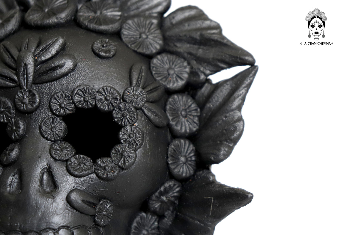 Trío de candeleros negros de Día de Muertos para 1 vela