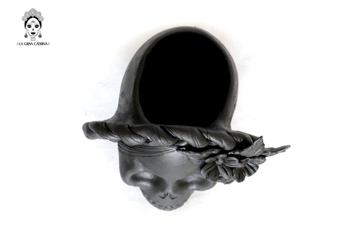 Trío de calaveras - Macetas medianas negras