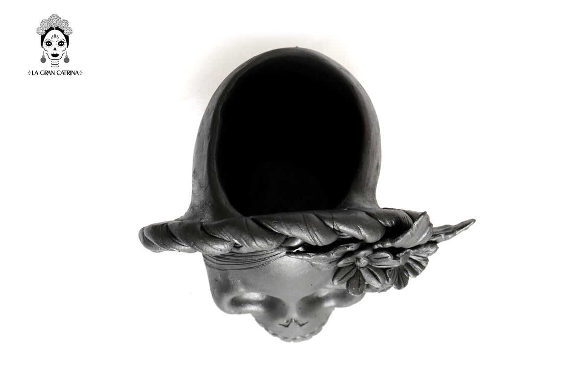 Trío de calaveras - Macetas medianas negras