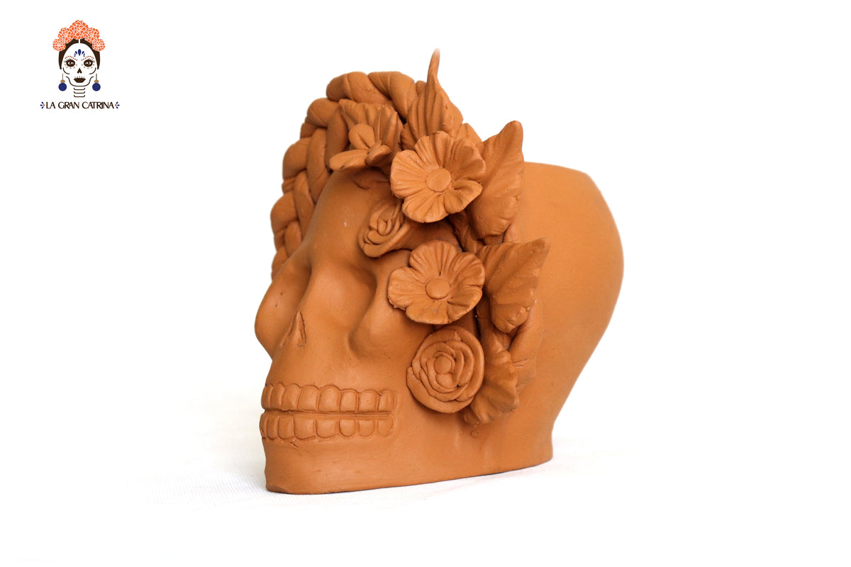 Trío de calaveras - Macetas medianas naranjas