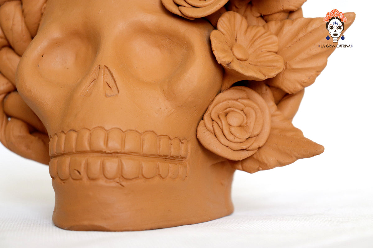 Trío de calaveras - Macetas medianas naranjas