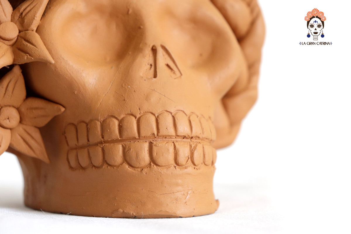 Trío de calaveras - Macetas medianas naranjas