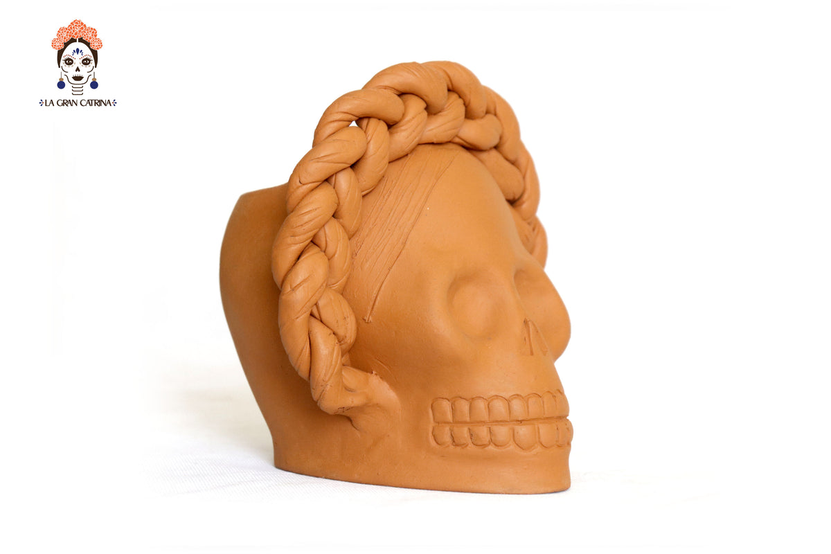 Trío de calaveras - Macetas medianas naranjas