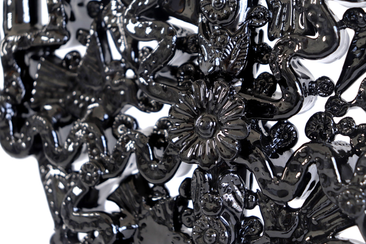 Candelero negro de 11 velas - 30 cm. 11.8 in