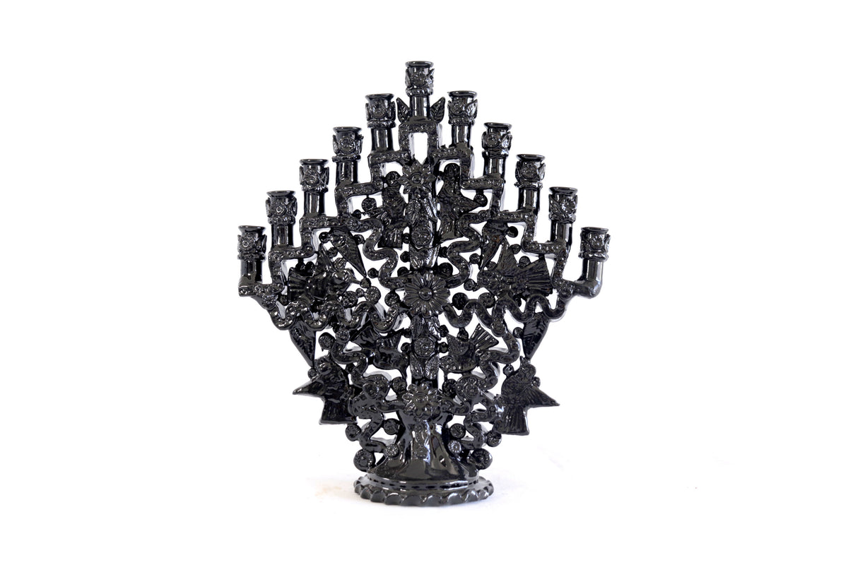 Candelero negro de 11 velas - 30 cm. 11.8 in