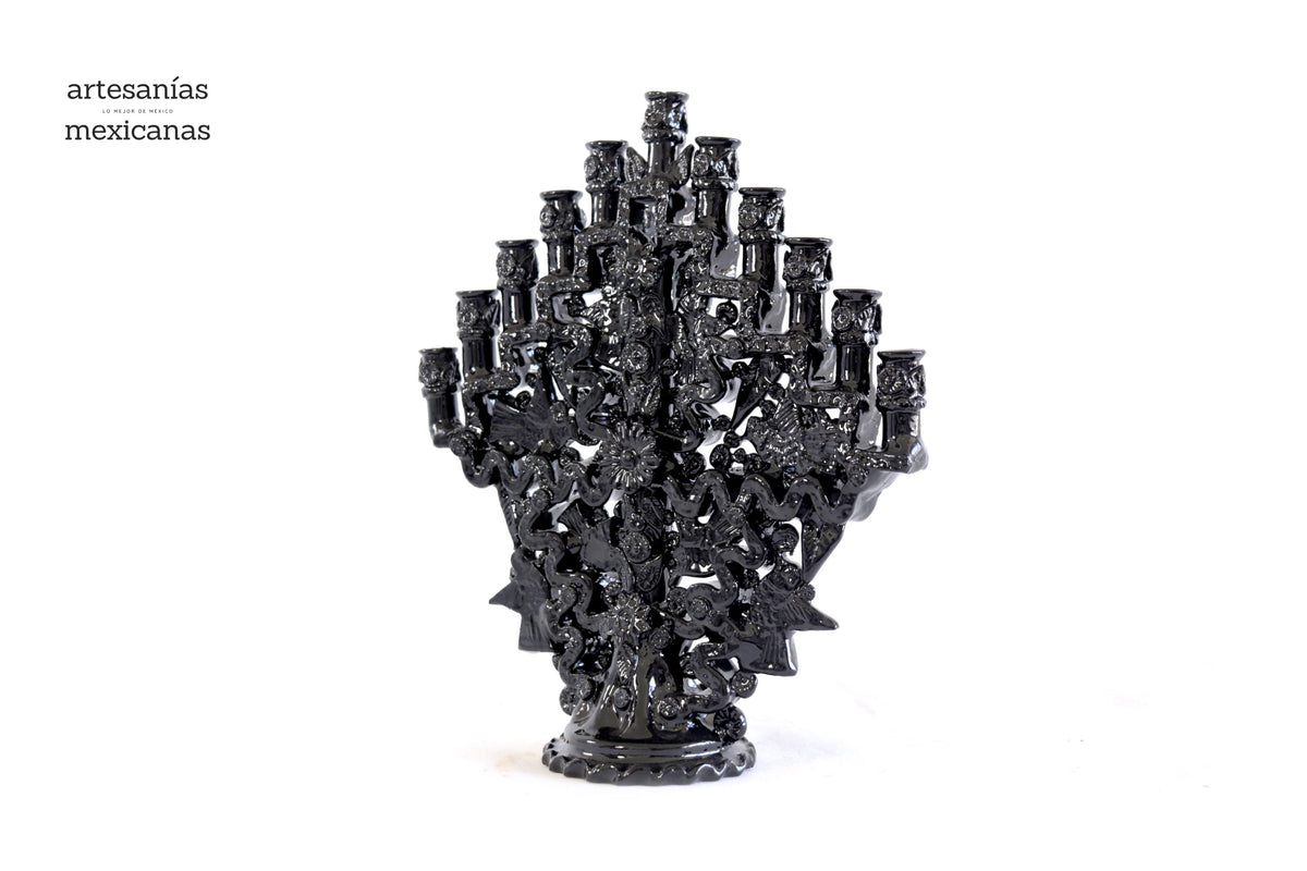 Candelero negro de 11 velas - 30 cm. 11.8 in