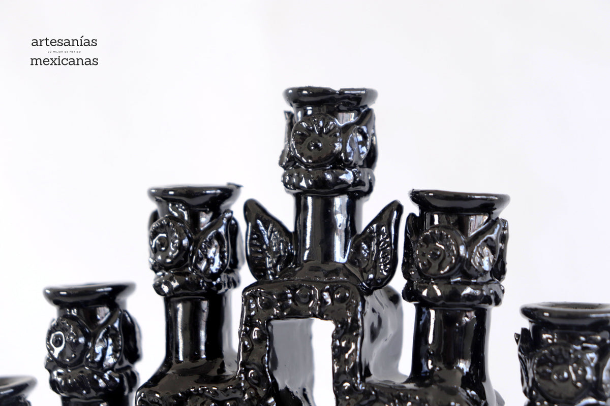 Candelero negro de 11 velas - 30 cm. 11.8 in