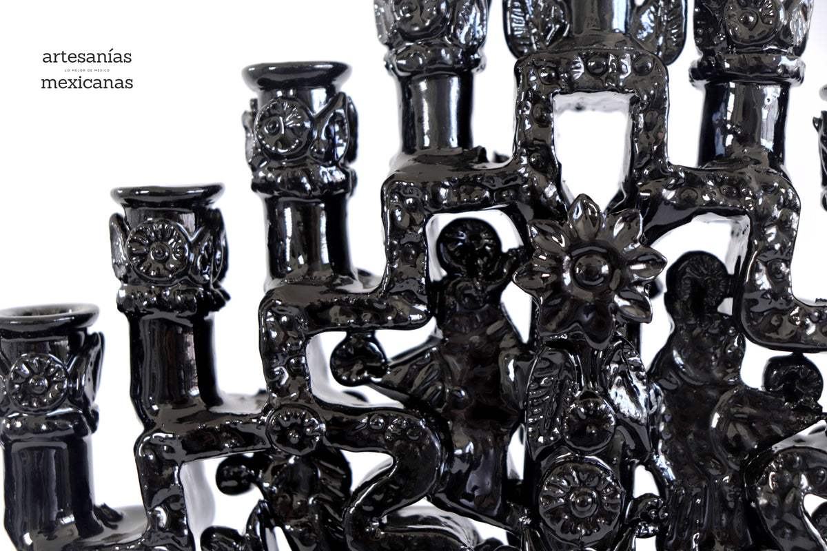Candelero negro de 11 velas - 30 cm. 11.8 in