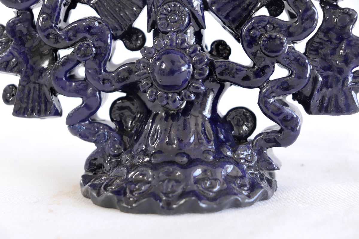 Candelero azul de 15 velas - 38 cm. 15 in