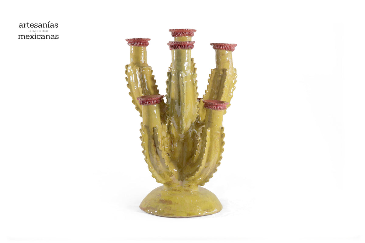 Candelero Nopal Amarillo - 44 cm 17.3 in