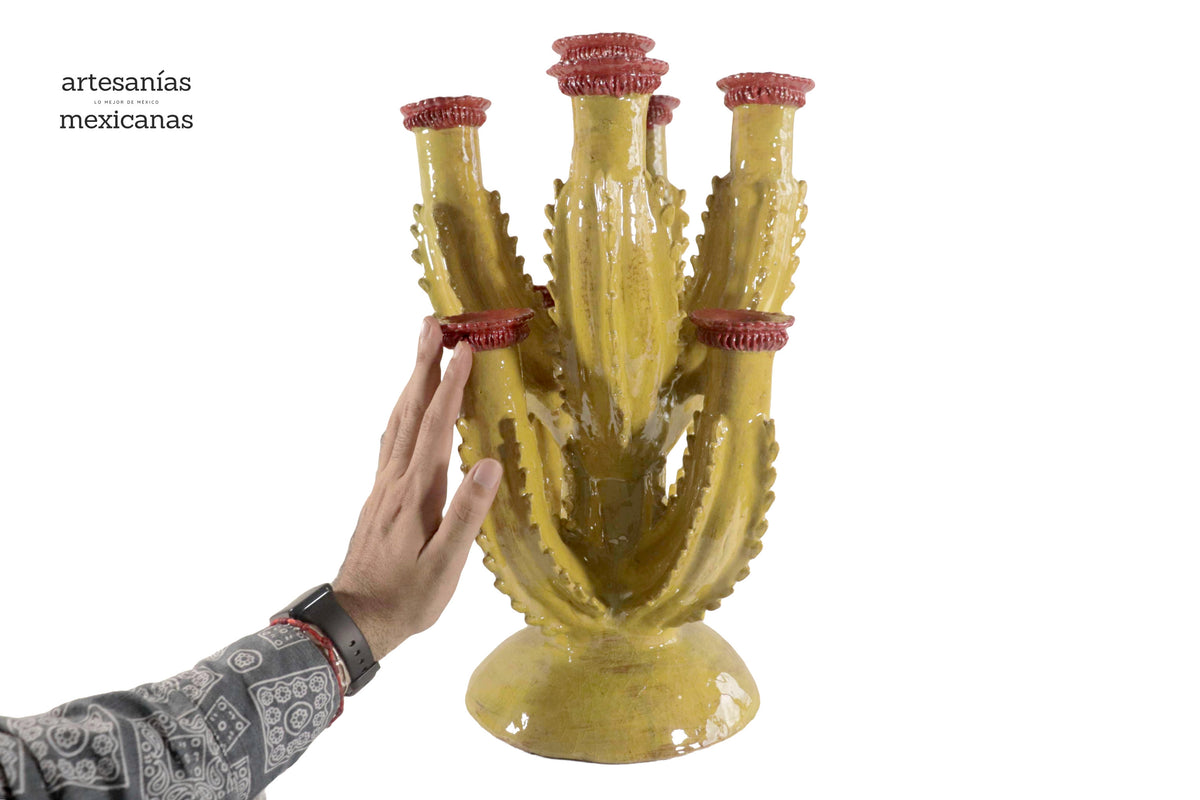 Candelero Nopal Amarillo - 44 cm 17.3 in