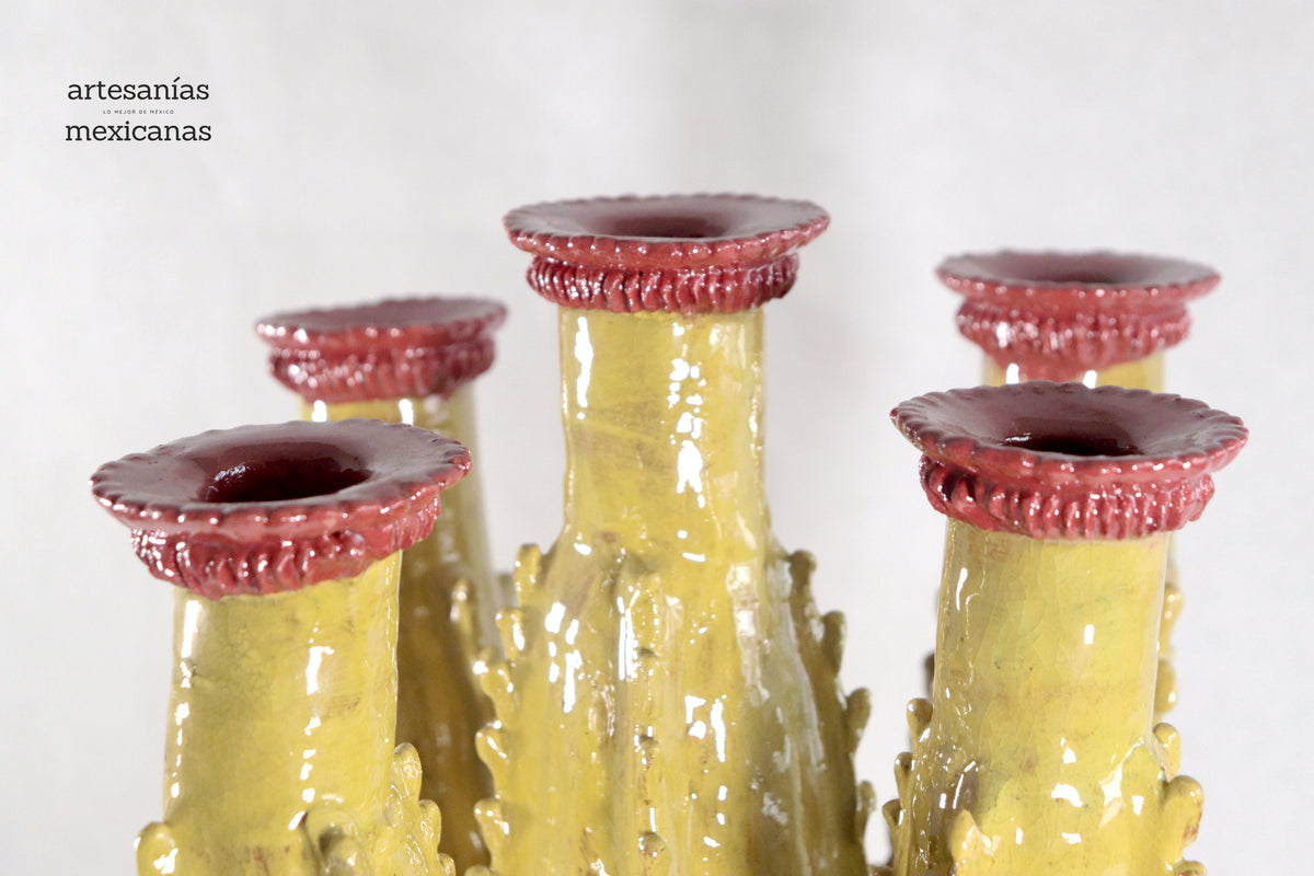 Candelero Nopal Amarillo - 44 cm 17.3 in