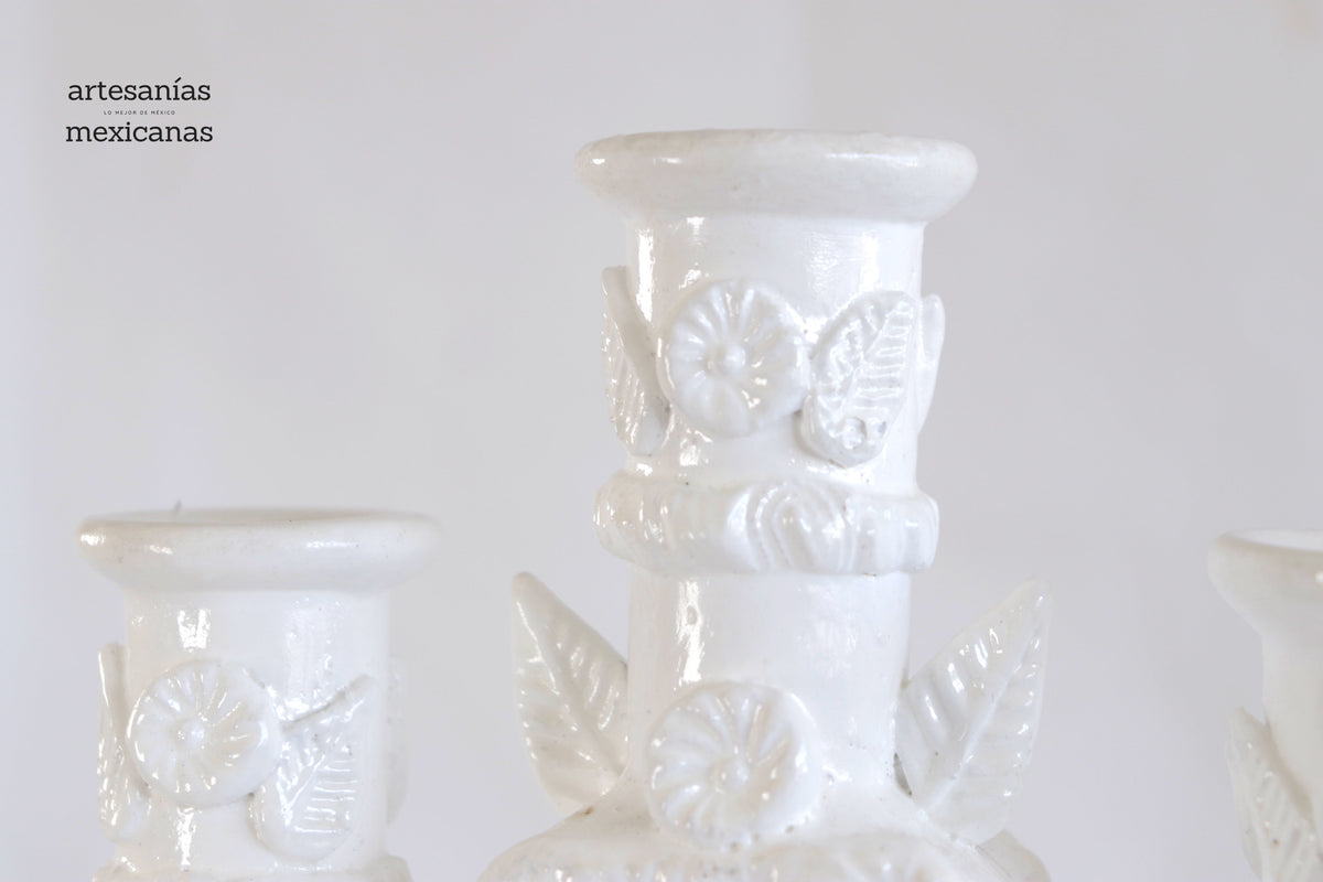 Candelero de 5 velas blanco - 26 cm. 10.2 in