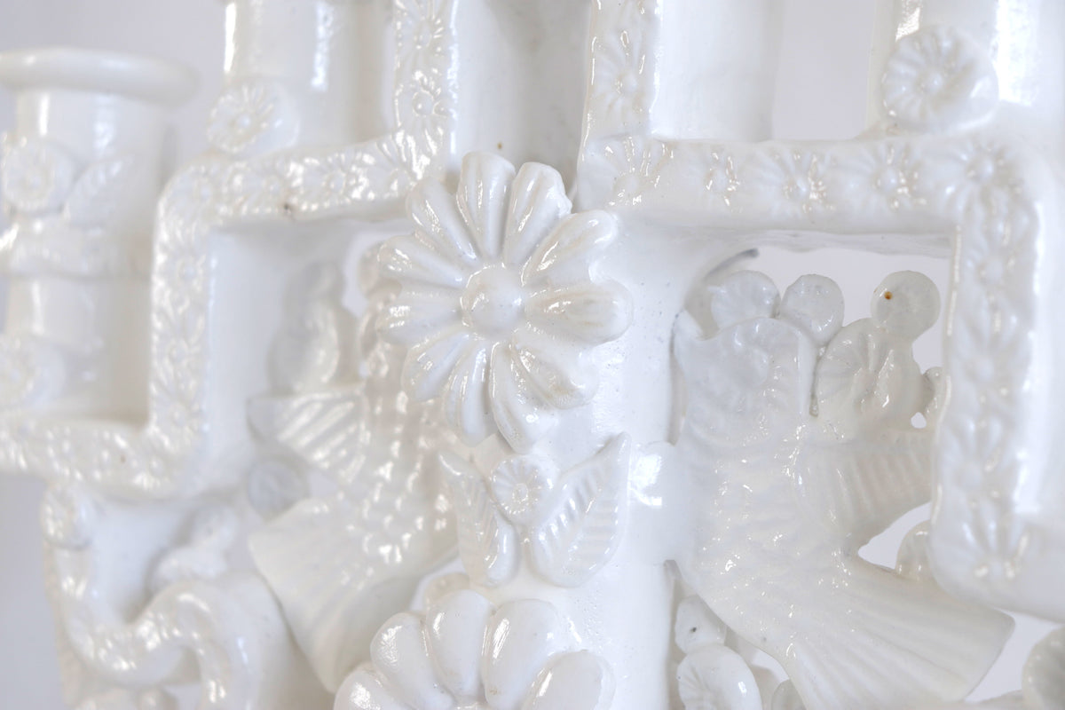 Candelero de 5 velas blanco - 26 cm. 10.2 in