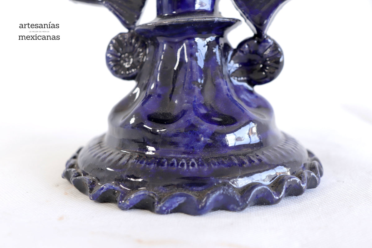 Candelero de 3 velas azul - 23 cm. 9 in