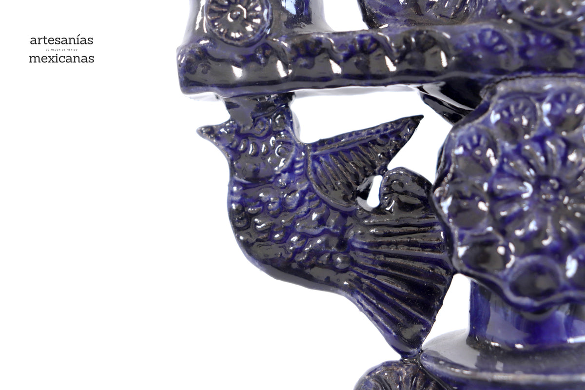 Candelero de 3 velas azul - 23 cm. 9 in