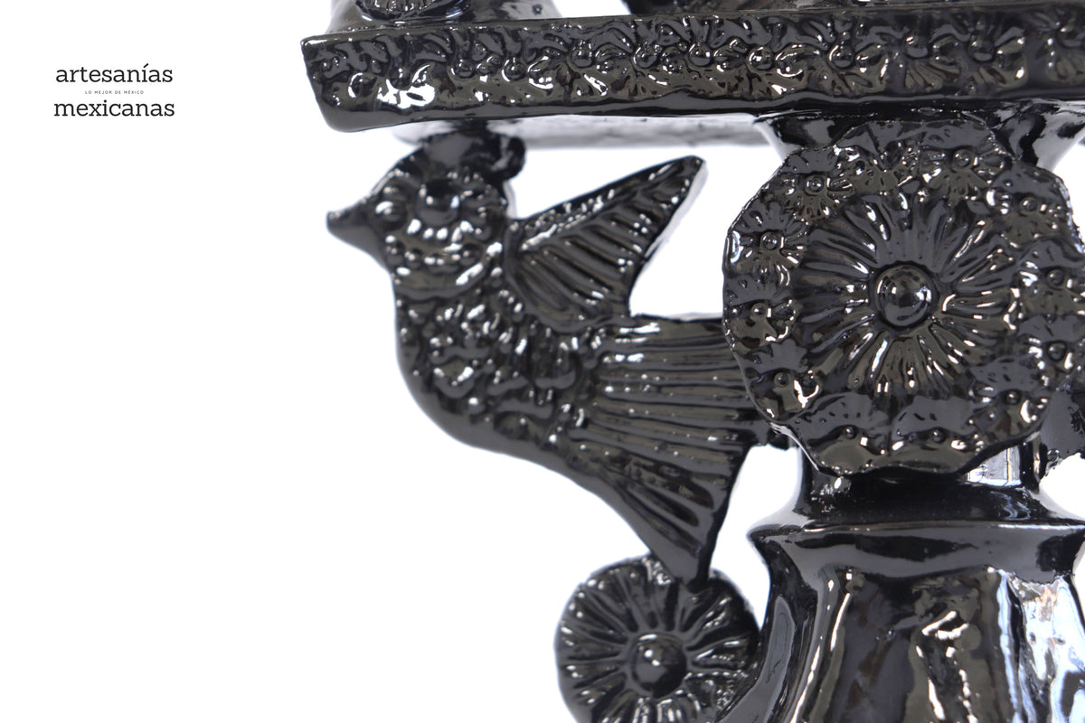 Candelero de 3 velas negro - 23 cm. 9 in