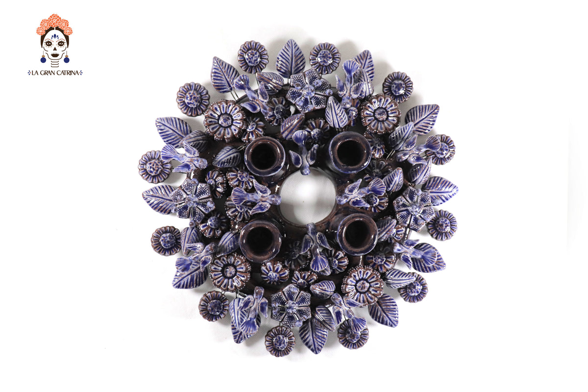 Corona de Adviento Azul - 35 cm. 13.7 in.