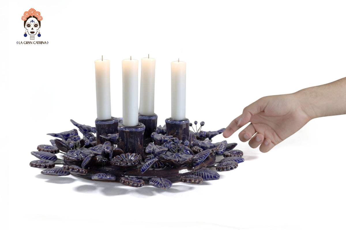 Corona de Adviento Azul - 35 cm. 13.7 in.