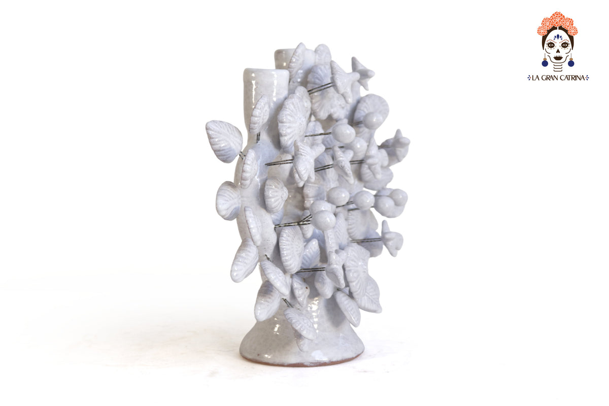 Bundle blanco de Candeleros - Barro vidriado - 38 cm. 8.6 in.