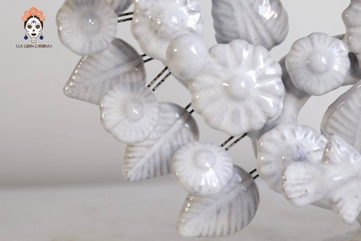 Árbol de la Vida Chico Blanco – 3 Velas - 27 cm. 10.6 in.