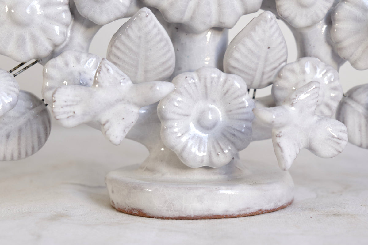 Árbol de la Vida Chico Blanco – 3 Velas - 27 cm. 10.6 in.