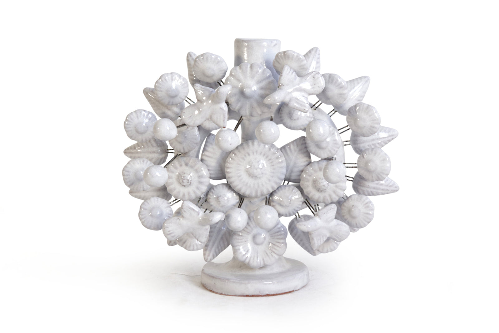 Bundle blanco de Candeleros - Barro vidriado - 38 cm. 8.6 in. Candelabros