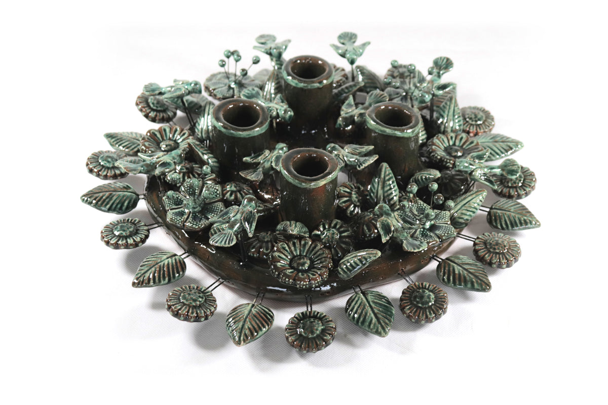 Corona de Adviento Verde - 35 cm. 13.7 in.