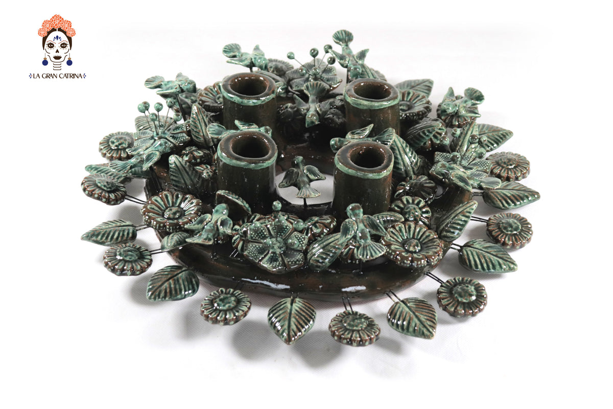 Corona de Adviento Verde - 35 cm. 13.7 in.