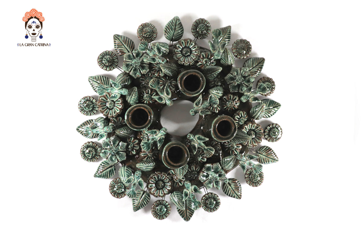 Corona de Adviento Verde - 35 cm. 13.7 in.