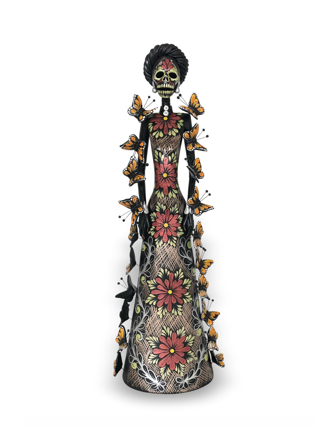 Catrinas hermanas de mariposas - Rubí y oro - 50 cm. 20 in. Catrina