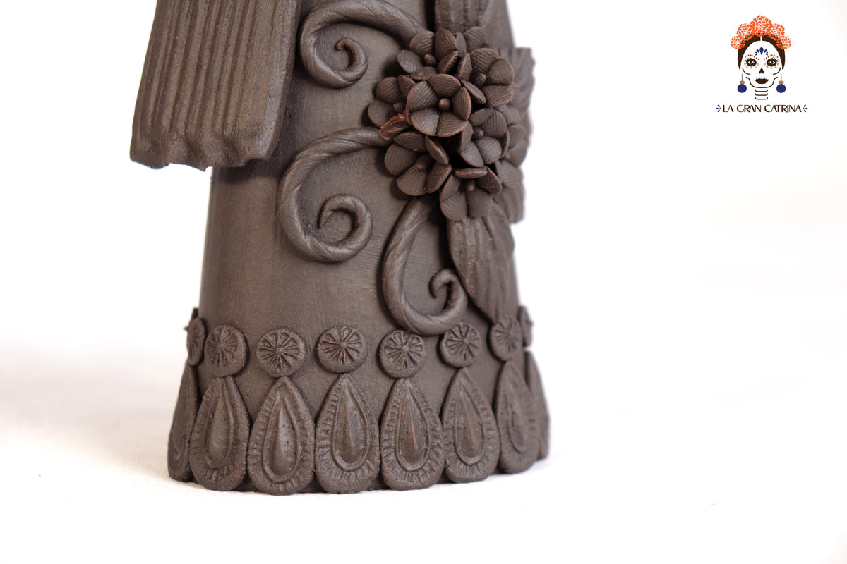 Catrina Frida Kahlo con Loros - 24 cm. 10 in. Catrina
