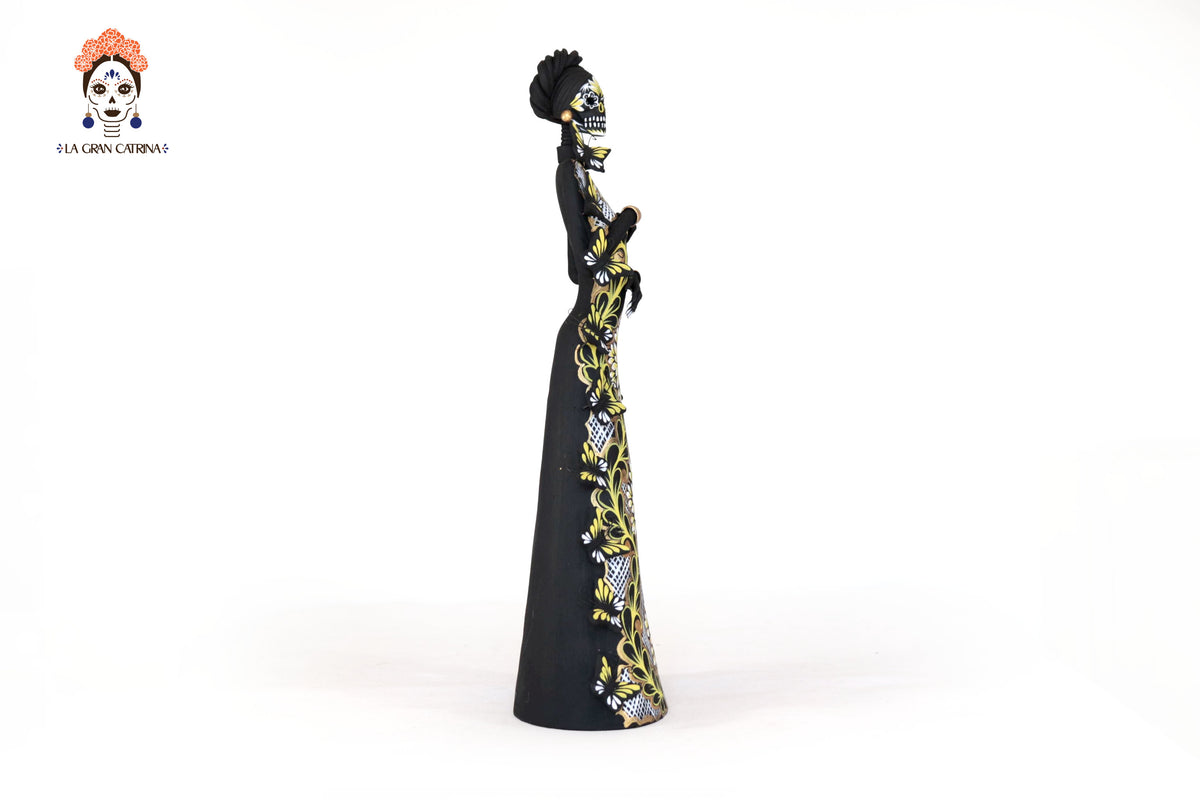 Catrinas hermanas de mariposas - Blanco y amarillo - 50 cm. 20 in. Catrina