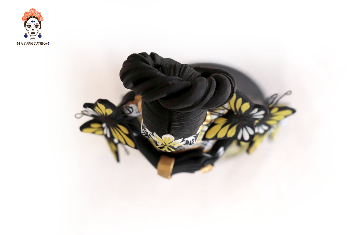 Catrinas hermanas de mariposas - Blanco y amarillo - 50 cm. 20 in. Catrina