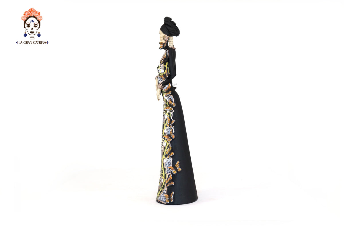 Catrina monarca Amarilla y Blanca - 50 cm. 20 in. Catrina