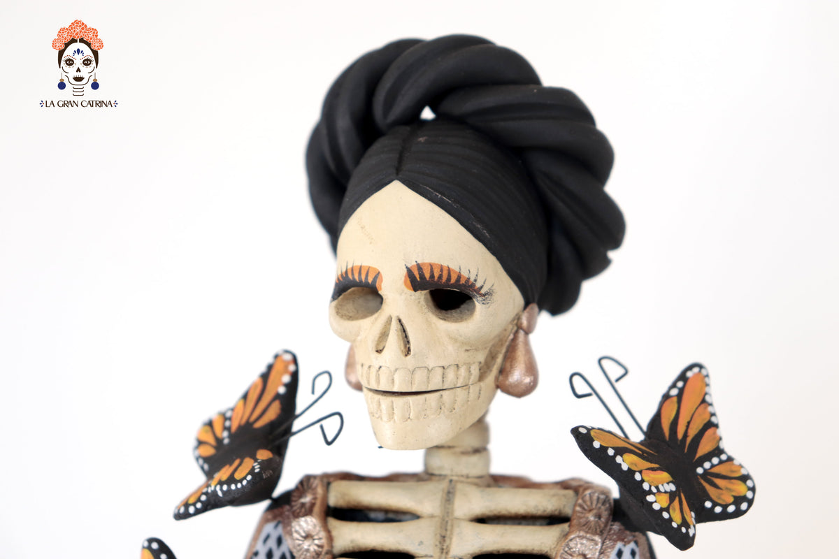 Catrina monarca Amarilla y Blanca - 50 cm. 20 in. Catrina
