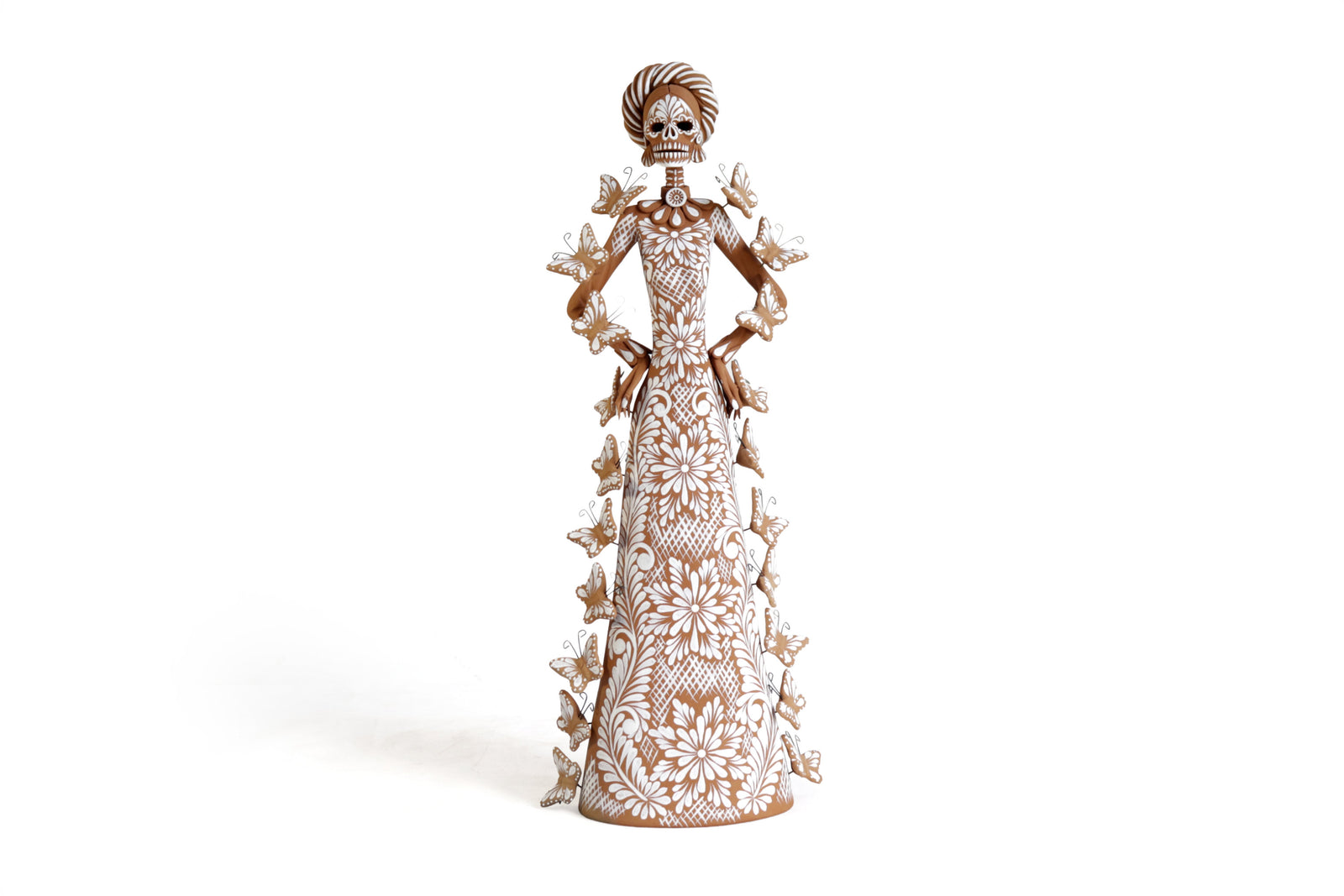 Catrina mariposas natural y blanco - 50 cm. 20 in. Catrina