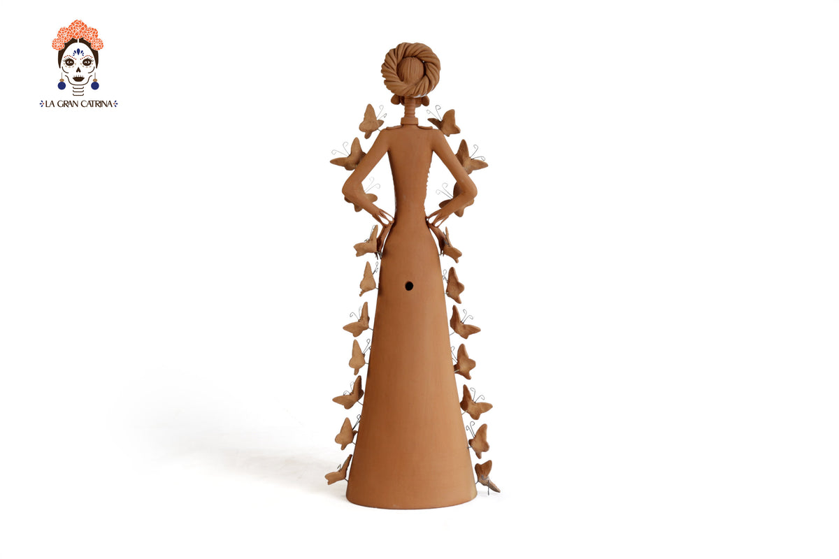 Catrina mariposas natural y blanco - 50 cm. 20 in. Catrina