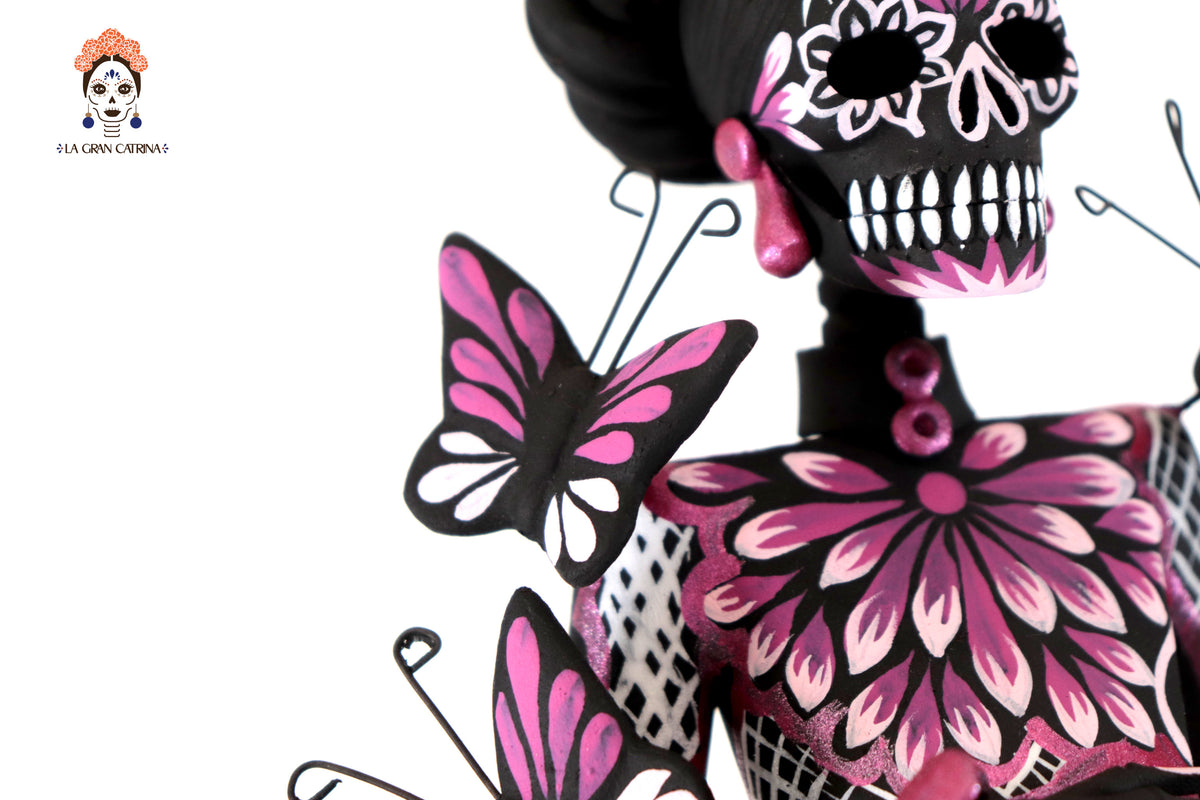 Catrinas hermanas de mariposas - Rosa - 50 cm. 20 in. Catrina