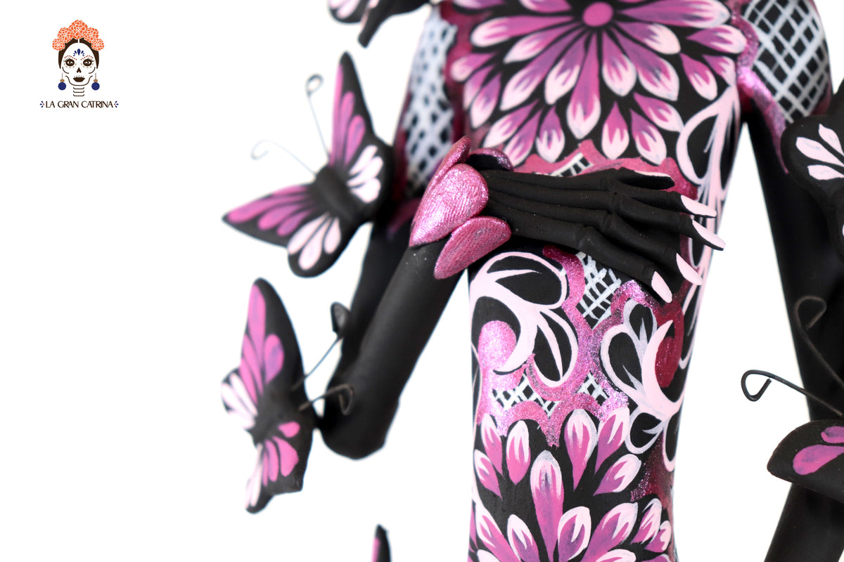 Catrinas hermanas de mariposas - Rosa - 50 cm. 20 in. Catrina