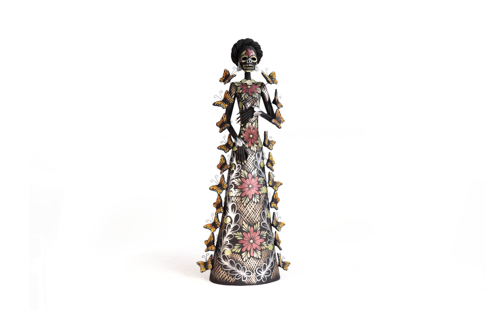 Catrina Monarca Vestido Rubí y Oro - 50 cm. 20 in. Catrina