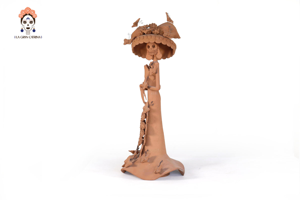 Catrina con Sombrero de Muertos 43 Cm. 16.9 In. Catrina