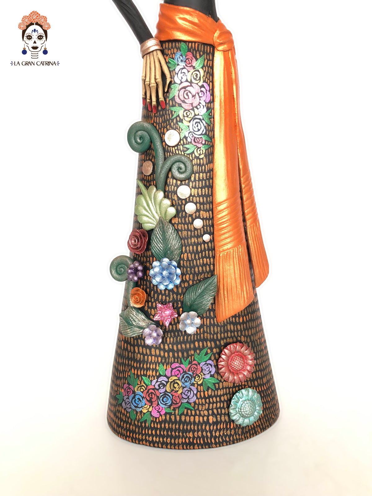 Catrina con la Cruz tono Hueso - 50 cm. 20 in.