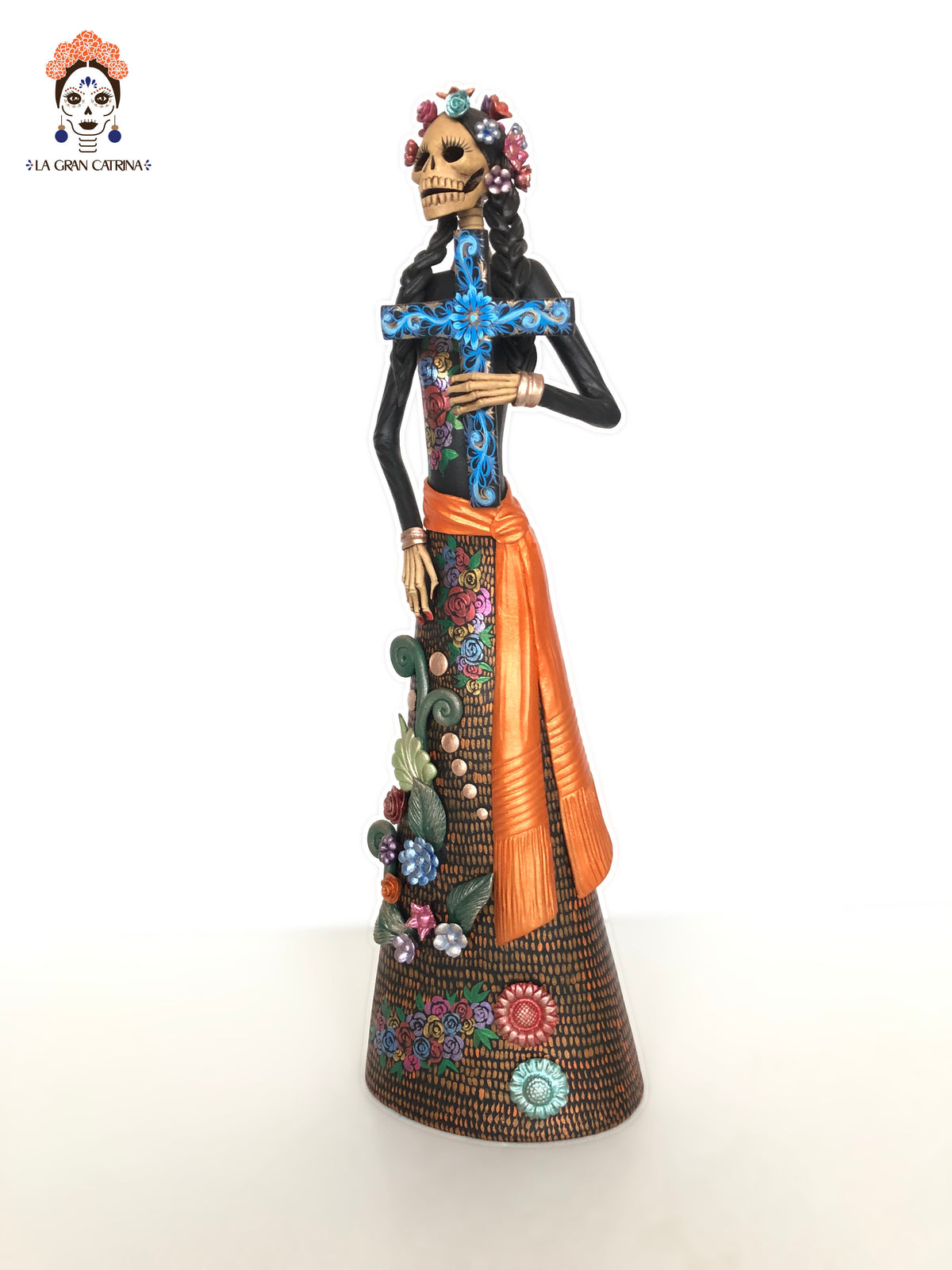 Catrina con la Cruz tono Hueso - 50 cm. 20 in.