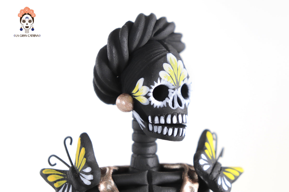 Catrina de mariposas blancas y amarillas - 30 cm. 12 in.