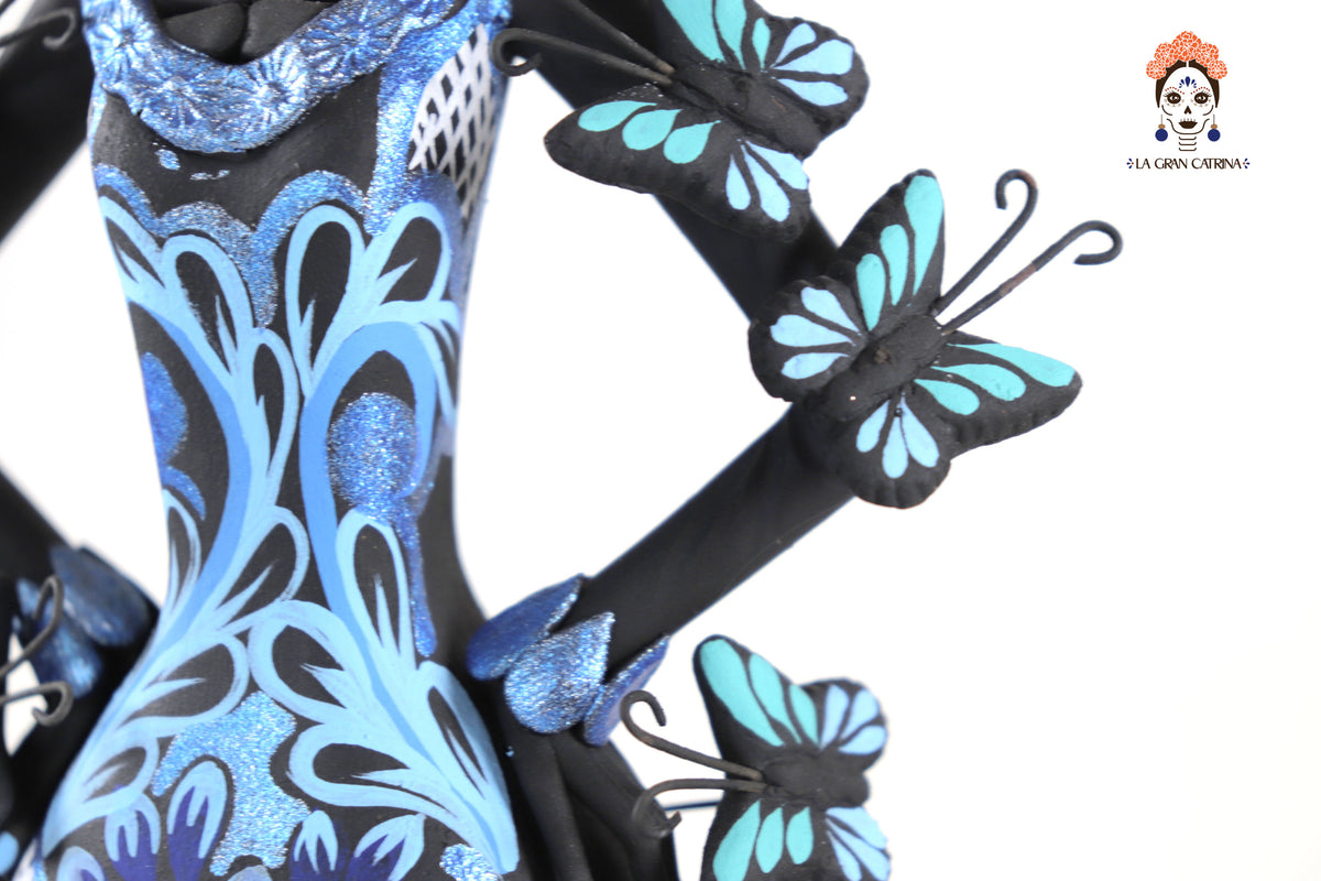 Catrina de mariposas azules - 30 cm. 12 in.